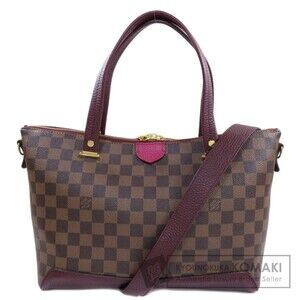 Louis Vuitton Hyde Park Damier Ebene Brown Fuchsia Pink Tote Bag